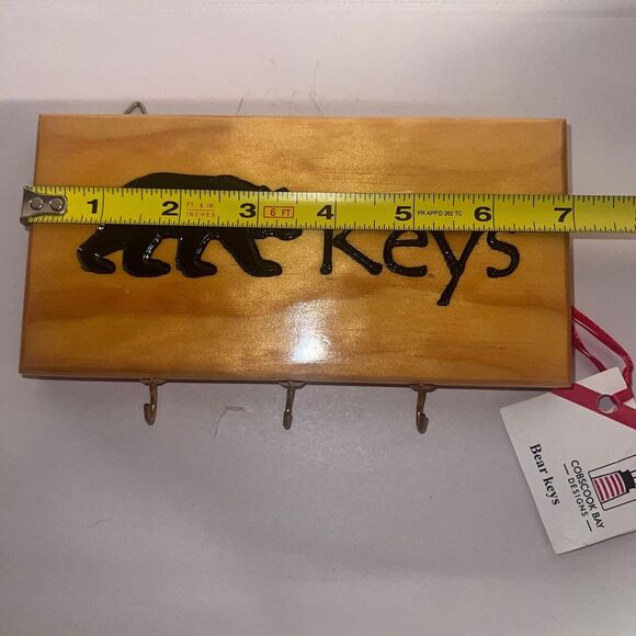 Key Hook Bear 3 Metal Hook Handmade-Entryway - Picture 7 of 8